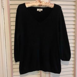 3/4 sleeve v neck sweater